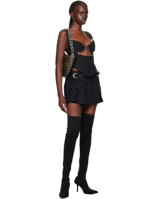 Dion Lee Black Safety Slider Miniskirt