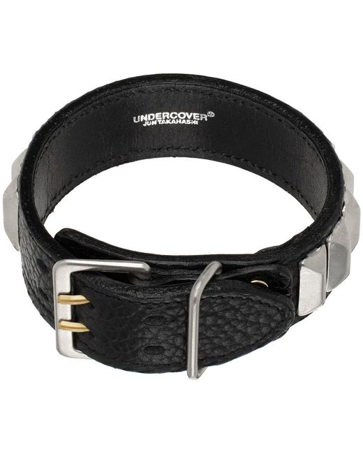 Undercover Black Leather Bracelet for men