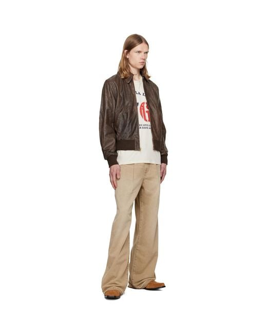 R13 Natural Damon Pleated Jeans for men
