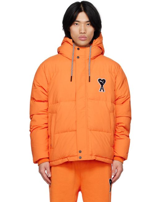 AMI Orange Puma Edition Puffer Jacket for men