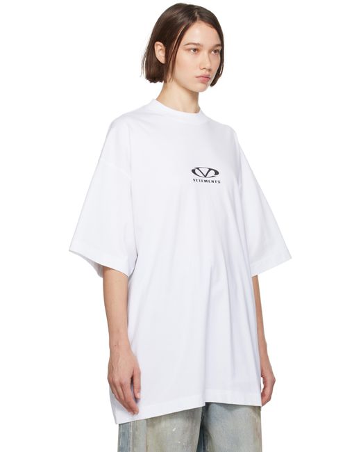 Vetements Oval Logo Oversized T-Shirt in White | Lyst Canada