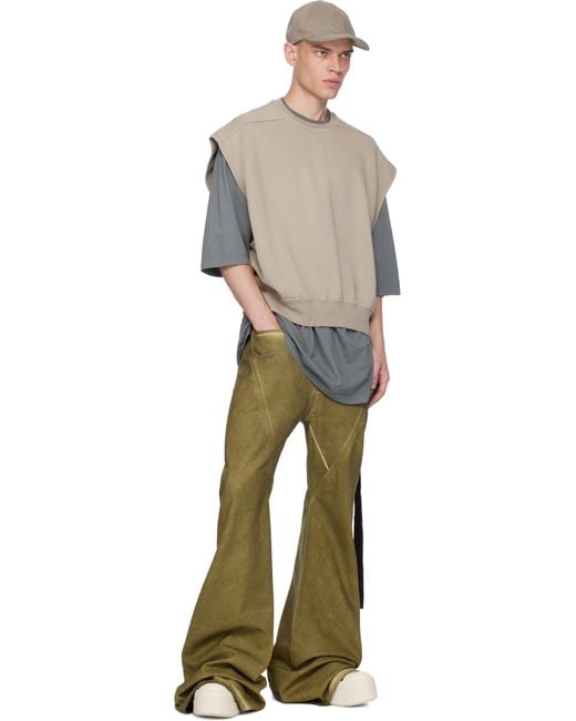 Rick Owens Green Porterville Bias Bootcut Jeans for men