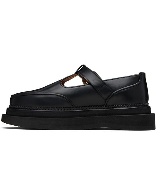 Toga Virilis Black Hard Leather Loafers for men