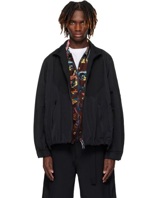 メンズ Sacai ブラック Matelasse Twill Mix ジャケット Blue
