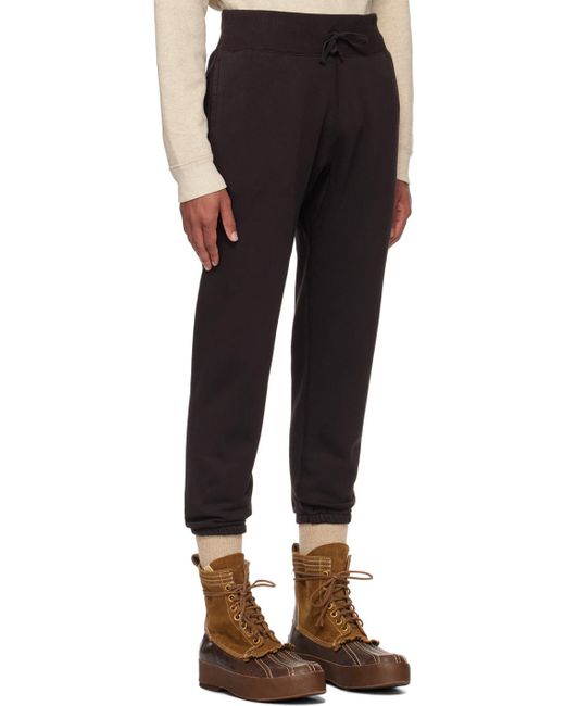 RRL Black Garment-dyed Sweatpants for men