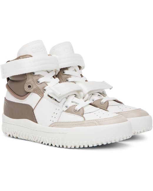 Chloé White & Beige Franckie Sneakers