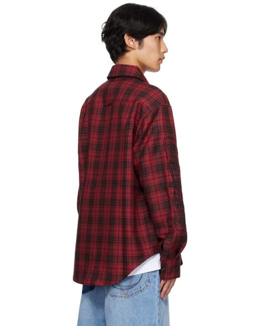 Vetements Plaid Embroidered Shirt for men