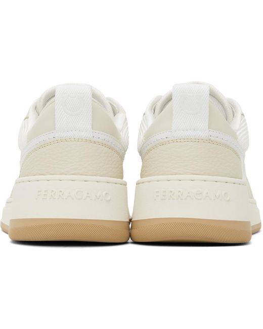 Ferragamo Black Off-white Low Cut Sneakers for men
