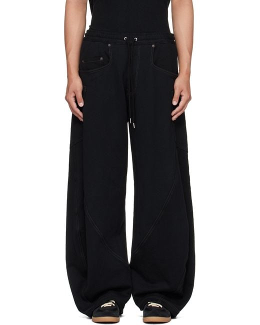 KHOKI Black 3D Cutting Sweatpants for men