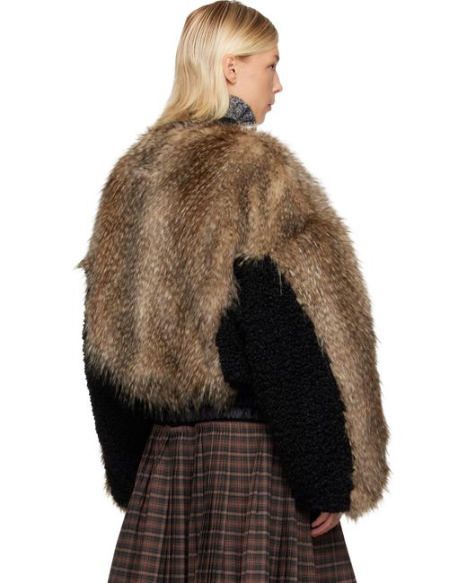 Chopova Lowena Brown French Kiss Faux-Fur Bomber Jacket