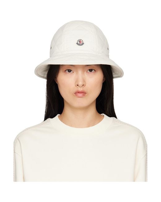 Moncler Natural Off- Quilted Bucket Hat