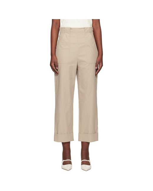 Max Mara Natural Taupe Palio Trousers