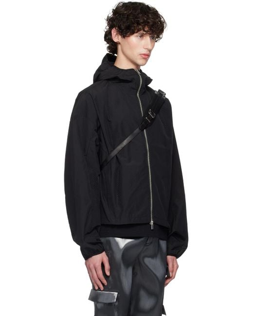 HELIOT EMIL Black Windbreaker Jacket for men