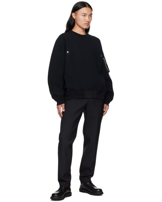 Sacai Black Sponge Sweat Sweater for men