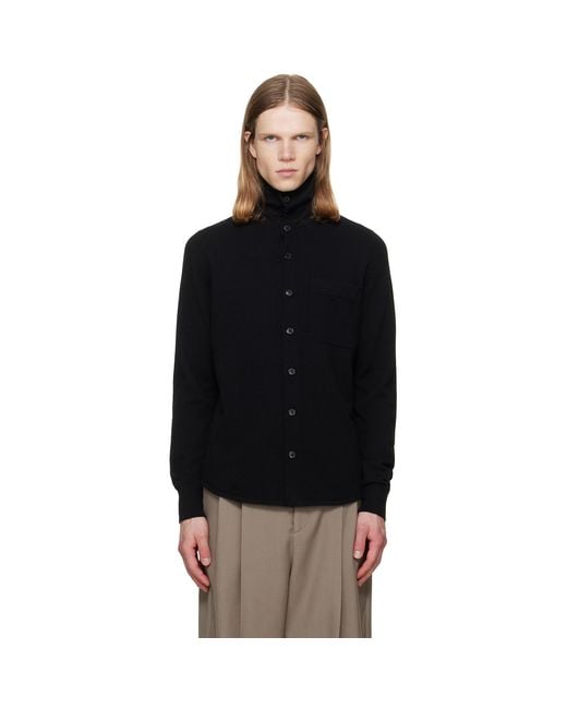 Dries Van Noten Black Collar Cashmere Cardigan for men