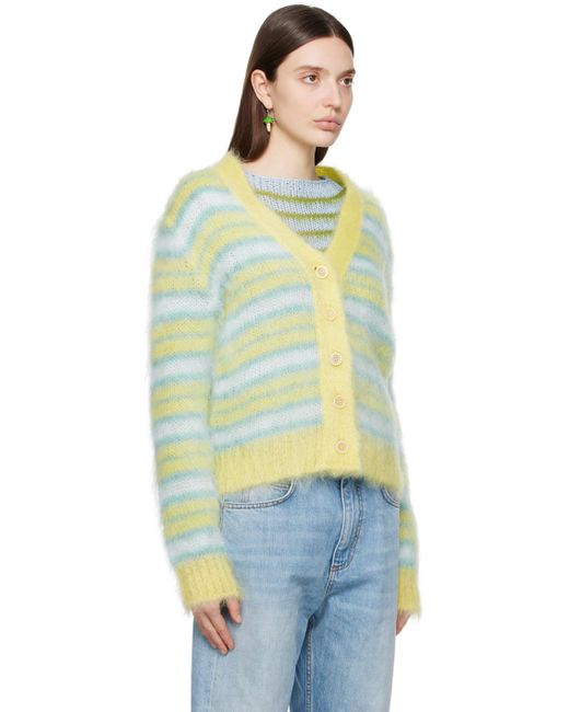 Marni Multicolor Yellow & Blue Striped Cardigan