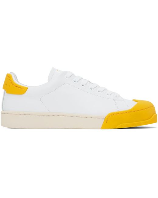 Marni Black White & Yellow Dada Bumper Sneakers for men