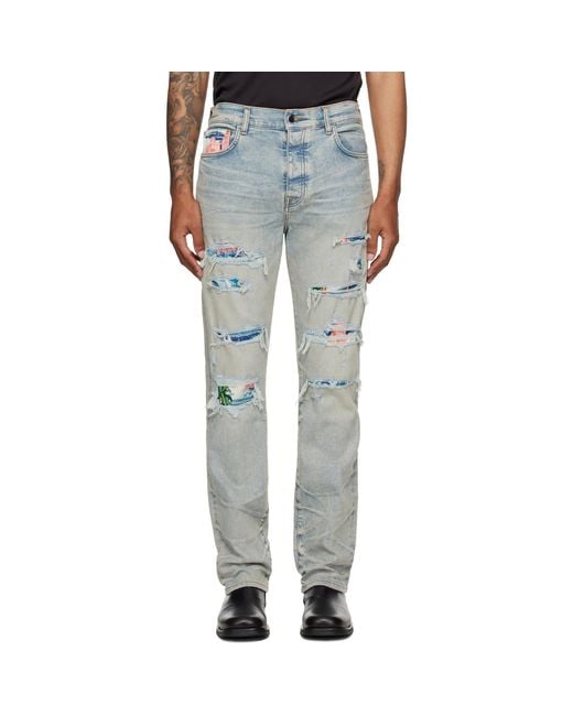 Amiri Blue Thrasher Slim Jeans for men