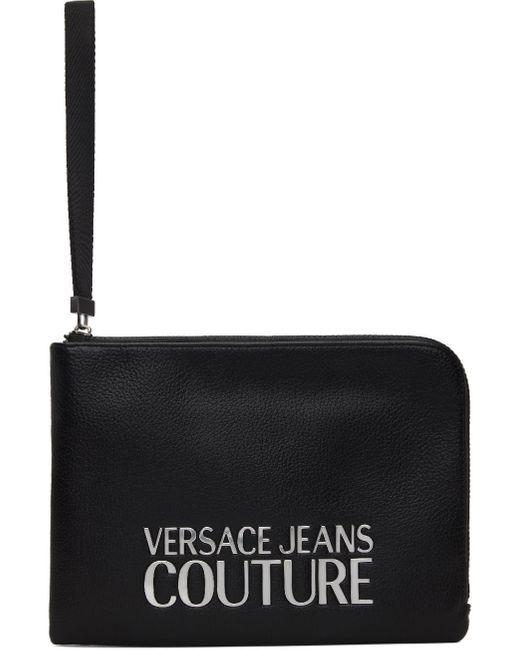 Versace Jeans Black Grained Pouch for men