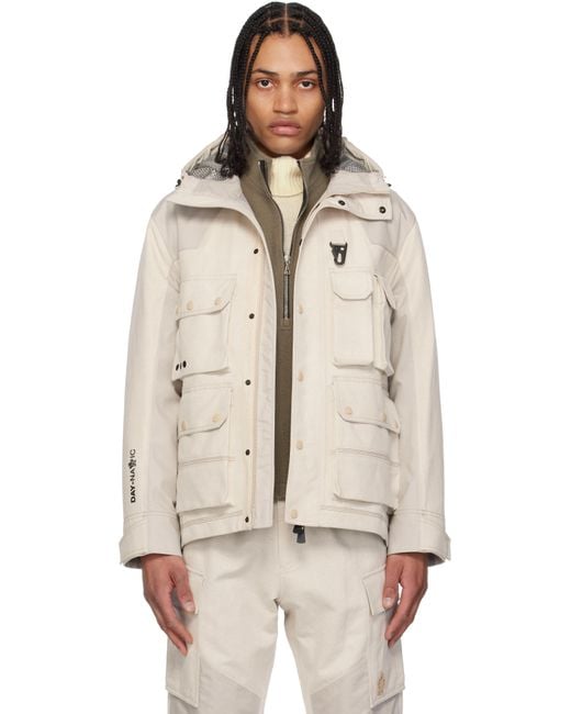 メンズ Moncler ベージュ Spur フード付き リネン＆コットン フィールドジャケット Natural