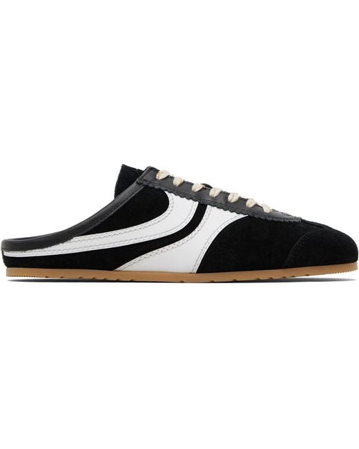 Dries Van Noten Black Suede Sneaker Mule Loafers for men
