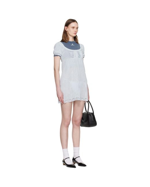 ShuShu/Tong Black Boatneck Puff Sleeve Knit Minidress