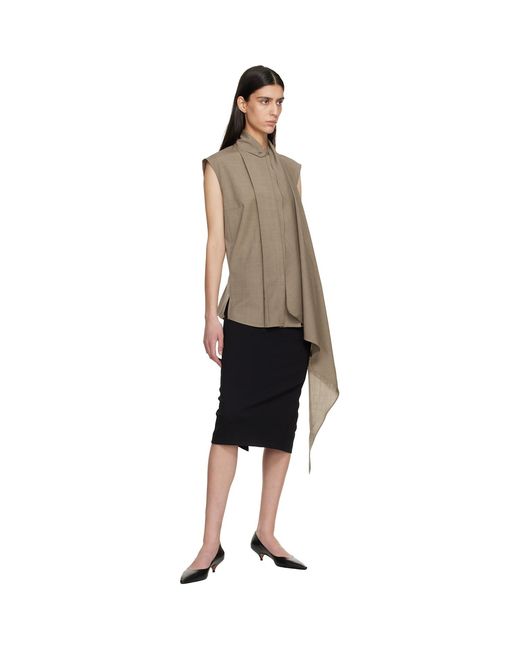 LE17SEPTEMBRE Black Cape Sleeveless Blouse