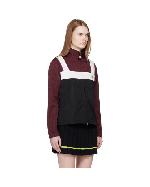 Casablanca Black Burgundy Monogram Windbreaker Jacket