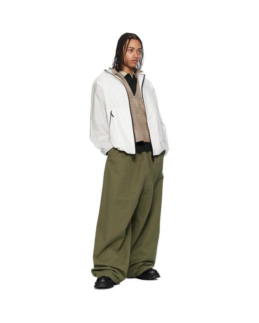 Moncler White Grainer Hooded Windbreaker Jacket for men