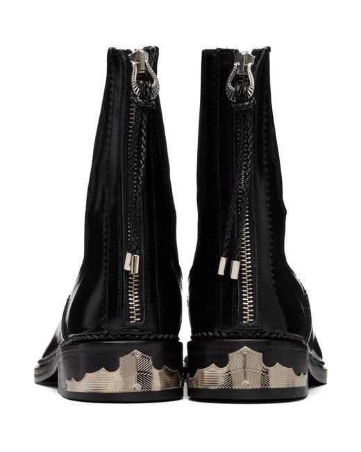 Toga Black Polido Ankle Boots