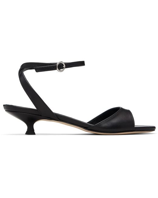 Aeyde Black Zelia Kitten-Heel Sandals