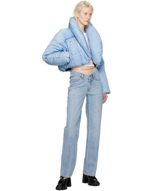 Alexander Wang Blue Nameplate V-front Jeans