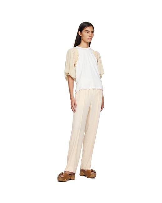 See By Chloé Natural Off-white City Fluid Trousers