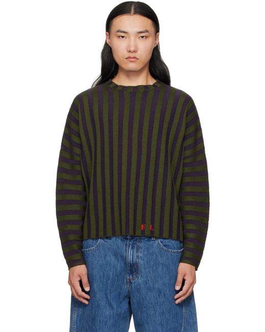 Eckhaus Latta Black Khaki & Keyboard Sweater for men