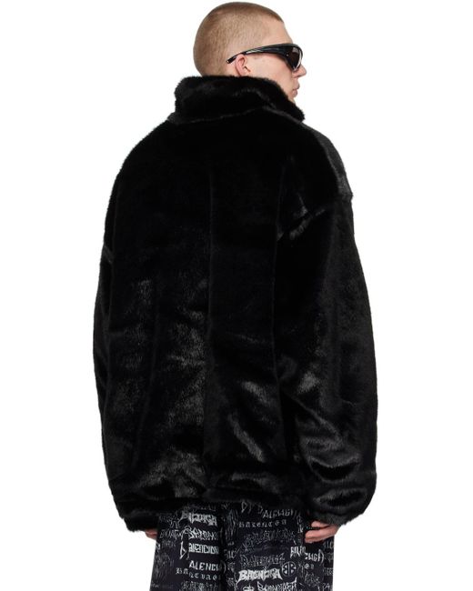 Balenciaga Black Ski Faux-fur Jacket for men