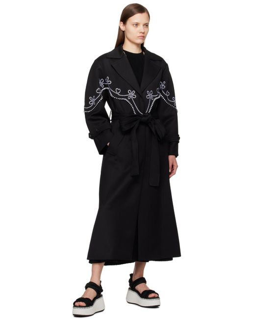 Chloé Black Embroidered Coat