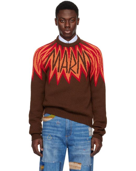 Marni Red Fire Island Sweater for men