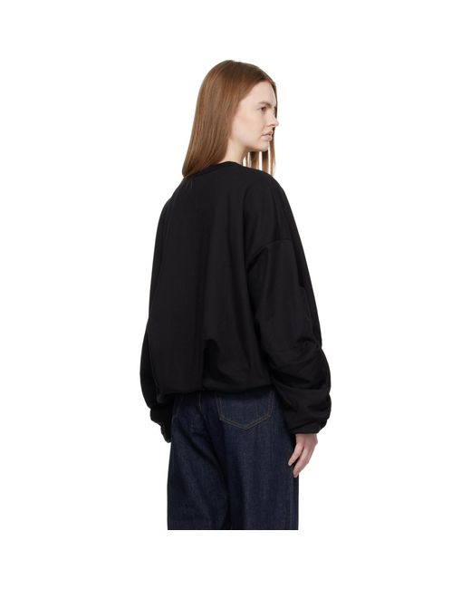 Dries Van Noten Black Draped Sweatshirt