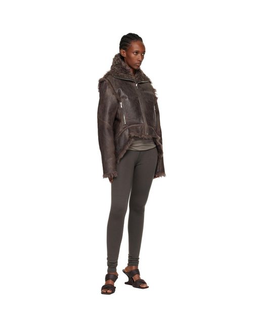 Rick Owens Brown Concordians Exploder Reversible Shearling Jacket