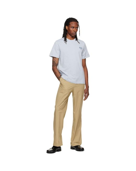 A.P.C. Blue Standard 'Rue Madame' T-Shirt for men