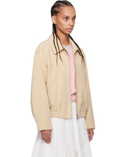 DUNST Natural Collared Faux-Suede Jacket