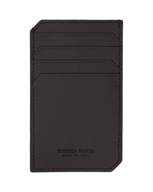 Bottega Veneta Black Intrecciato Piccolo Vertical Card Holder for men