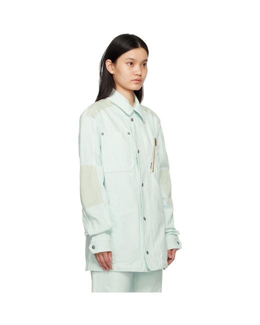 Objects IV Life White Zip Pocket Denim Shirt