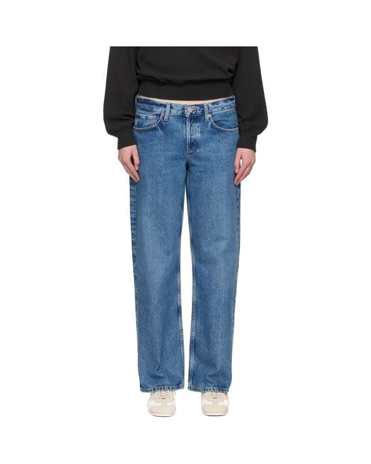 Agolde Blue Low Rise Loose Jeans
