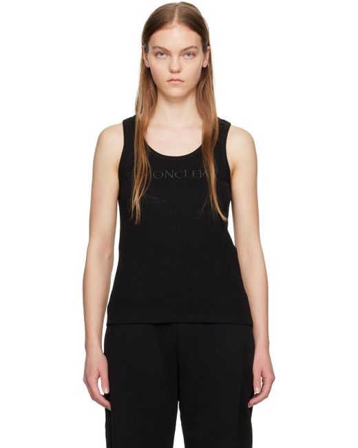 Moncler Black Embroidered Tank Top