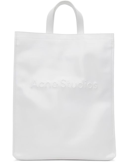Acne White Logo Tote for men