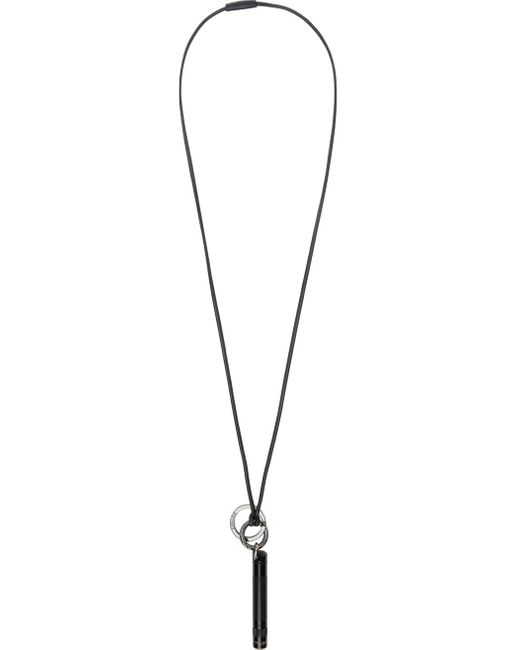 Lemaire Black Maglite Leather Necklace for men