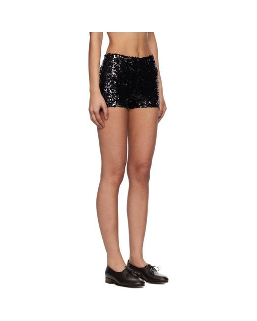 Bode Black Sequin Club Shorts