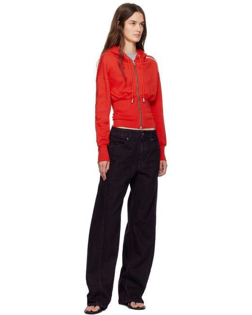 Eckhaus Latta Red Snatched Hoodie