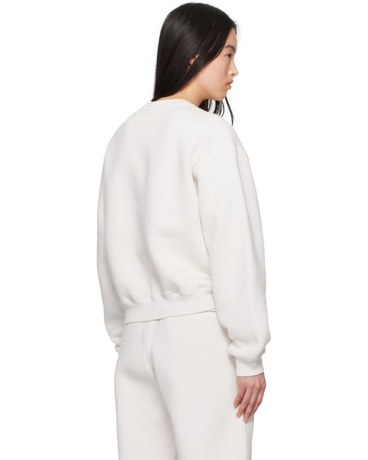Pull Molletonné Blanc Cassé À Logo À Effet Usé T By Alexander Wang en coloris White
